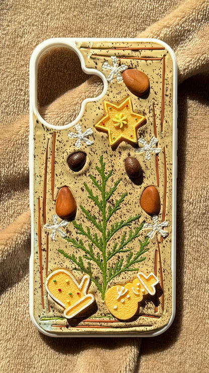 Natural Christmas Coffee & Pine Handmade Phone Case
