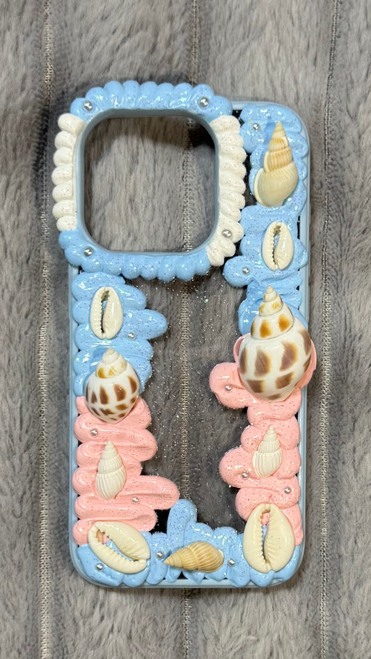 Ocean Dream Seashell Cream Phone Case – Handmade Art