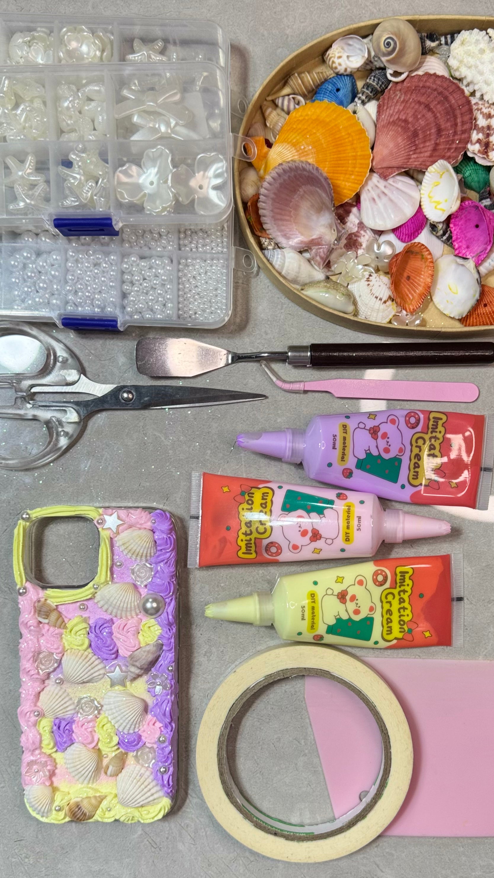Ocean Mermaid Core Glitter Case, Handmade Shell Resin Art.materials