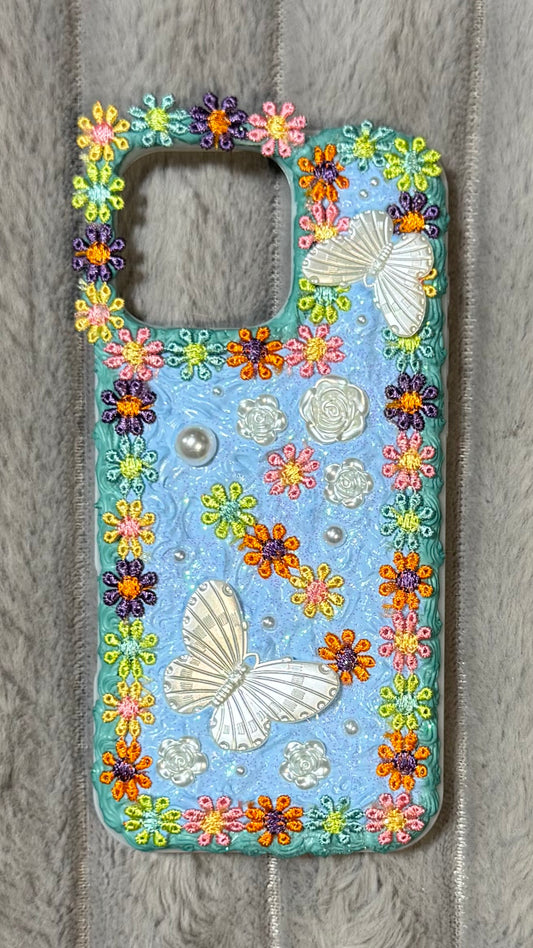 Pastel Butterfly Cottagecore Phone Case – Handmade & Floral.4