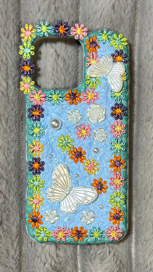 Pastel Butterfly Cottagecore Phone Case – Handmade & Floral.5