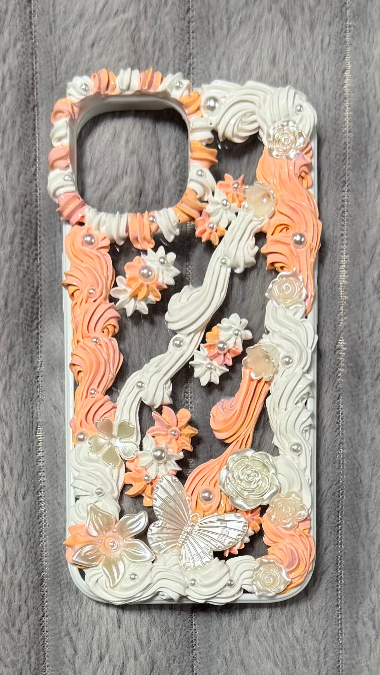 Peach Dream Butterfly Whipped Cream Phone Case