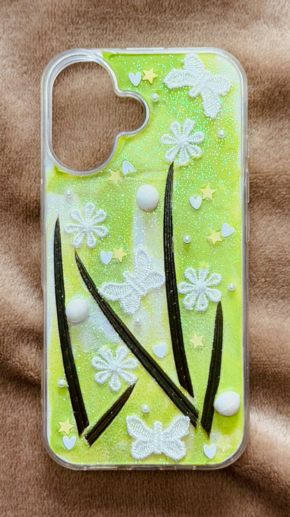 Real Pressed Iron Tree Leaf & Butterfly Botanical Case