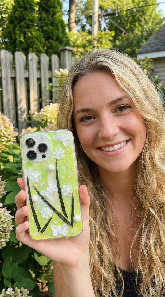 Real Pressed Iron Tree Leaf & Butterfly Botanical Case