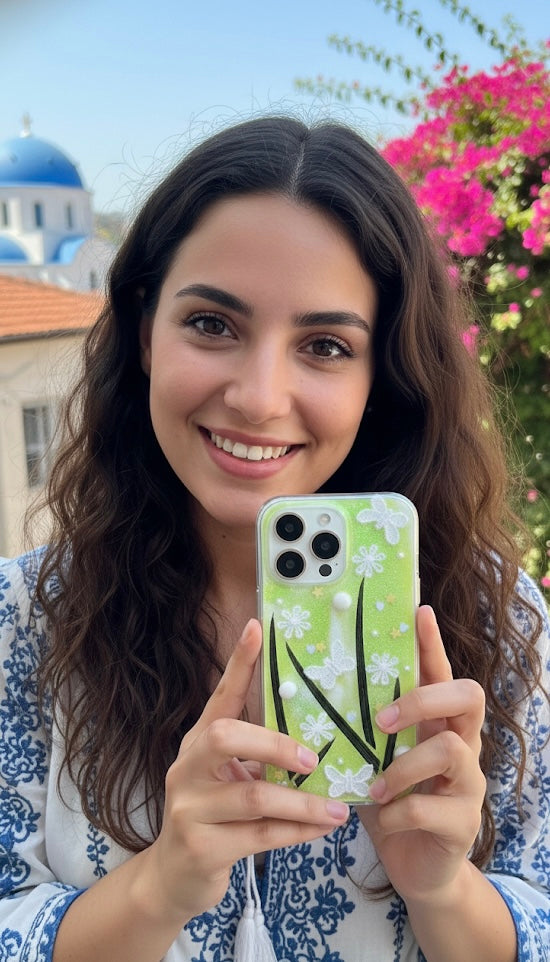 Real Pressed Iron Tree Leaf & Butterfly Botanical Case