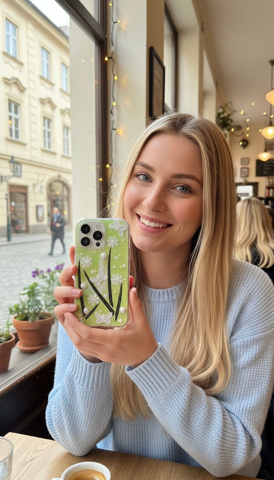 Real Pressed Iron Tree Leaf & Butterfly Botanical Case