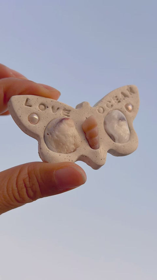 Seashell Art Clay Magnets | Beach Coastal Home Decor