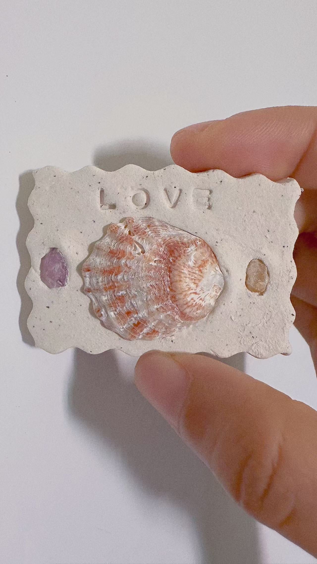 Seashell Art Clay Magnets | Beach Coastal Home Decor