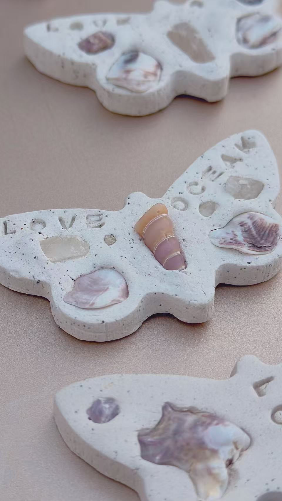 Seashell Art Clay Magnets | Beach Coastal Home Decor