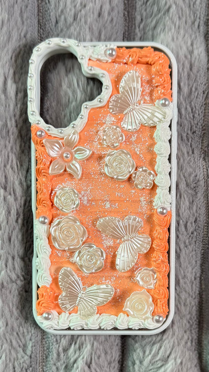 Spring Blossom Butterfly Pearl iPhone Case – Handmade