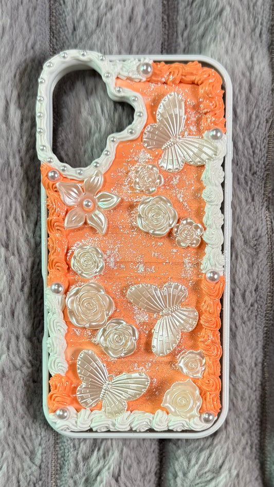 Spring Blossom Butterfly Pearl iPhone Case – Handmade