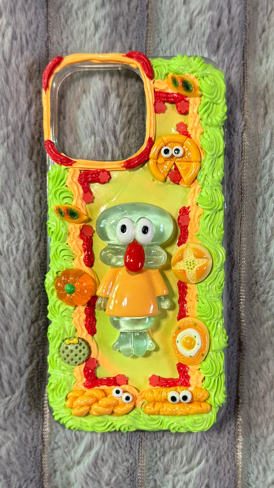 Squidward Y2K Gyaru Phone Case – Handmade Kawaii 3D