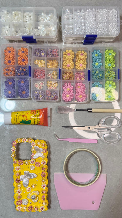 Sunny Bloom Butterfly Phone Case – Handmade Whipped Cream Art.materials
