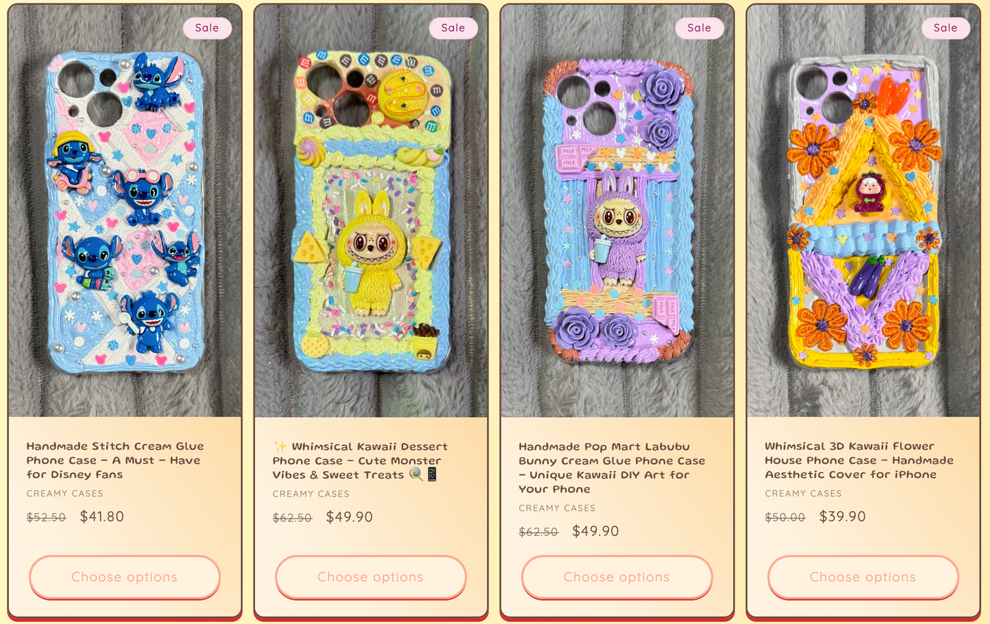 Funda para teléfono hecha a mano con pegamento crema “Vibrant Bloom” 