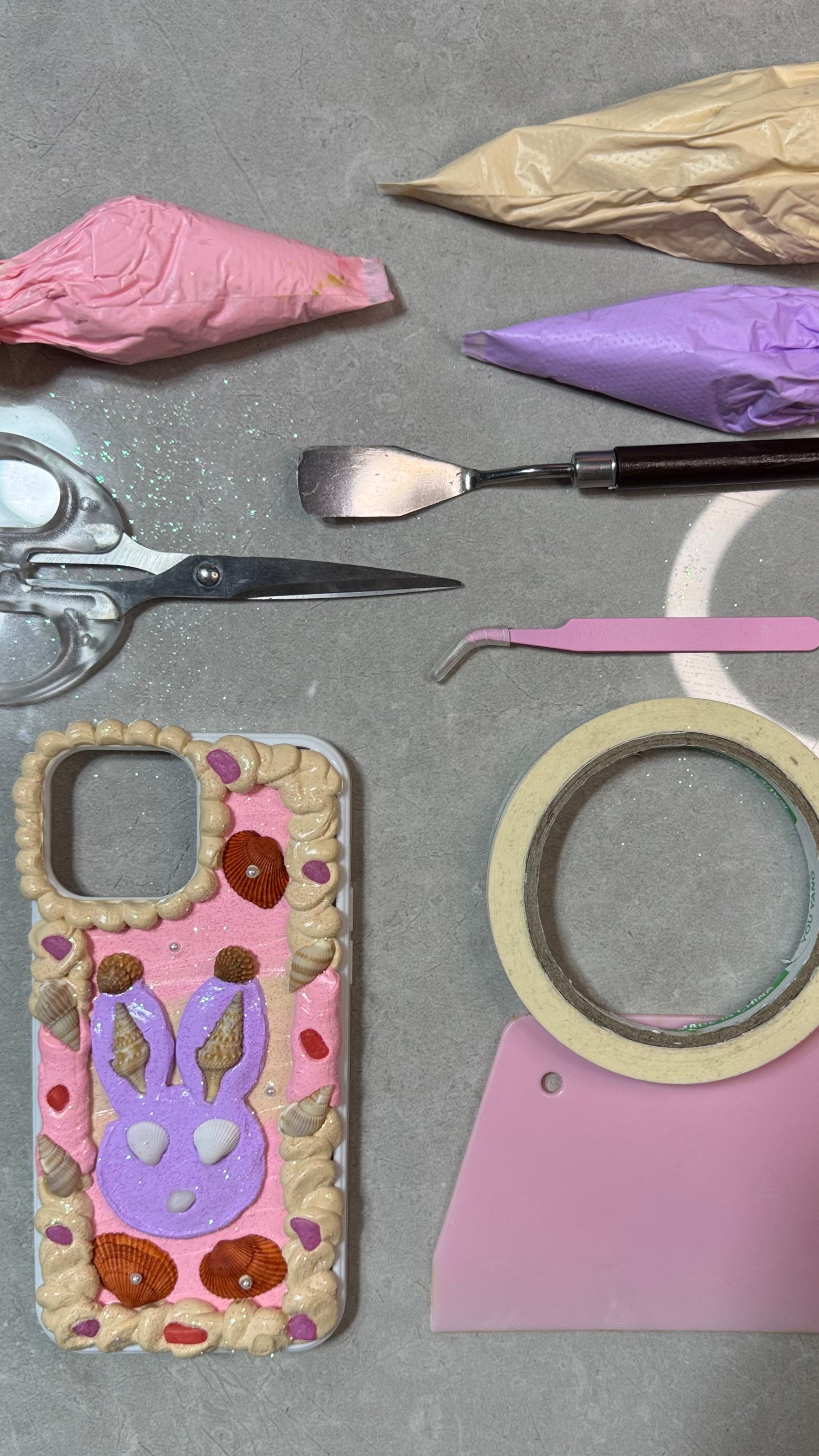 Whimsical Bunny Seashell Cream Phone Case