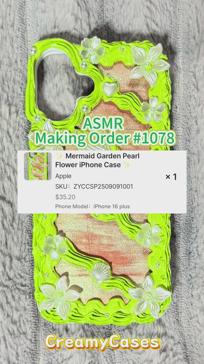 Funda para teléfono hecha a mano con pegamento crema “Vibrant Bloom” 