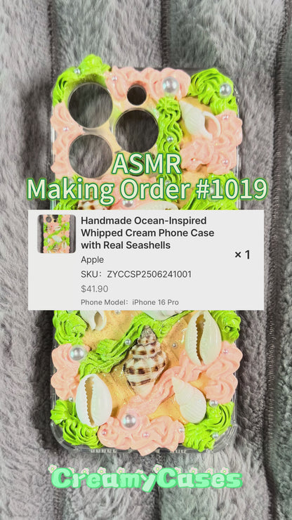Funda para teléfono hecha a mano con pegamento crema “Vibrant Bloom” 