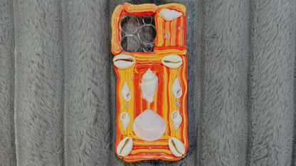 Coastal Vibes Phone Case | Real Seashells + Bold Colors