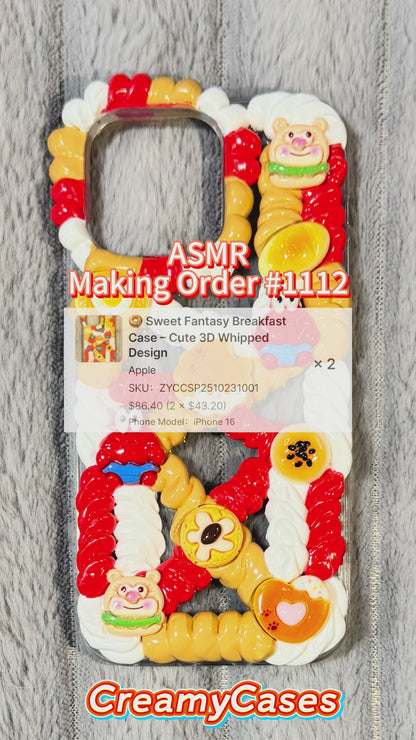 🍩 Sweet Fantasy Breakfast Case – Cute 3D Whipped Design