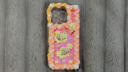 Handmade Pink Seashell Decoden Phone Case – Kawaii Beach Vibes