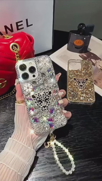 Funda para teléfono hecha a mano con pegamento crema “Vibrant Bloom” 