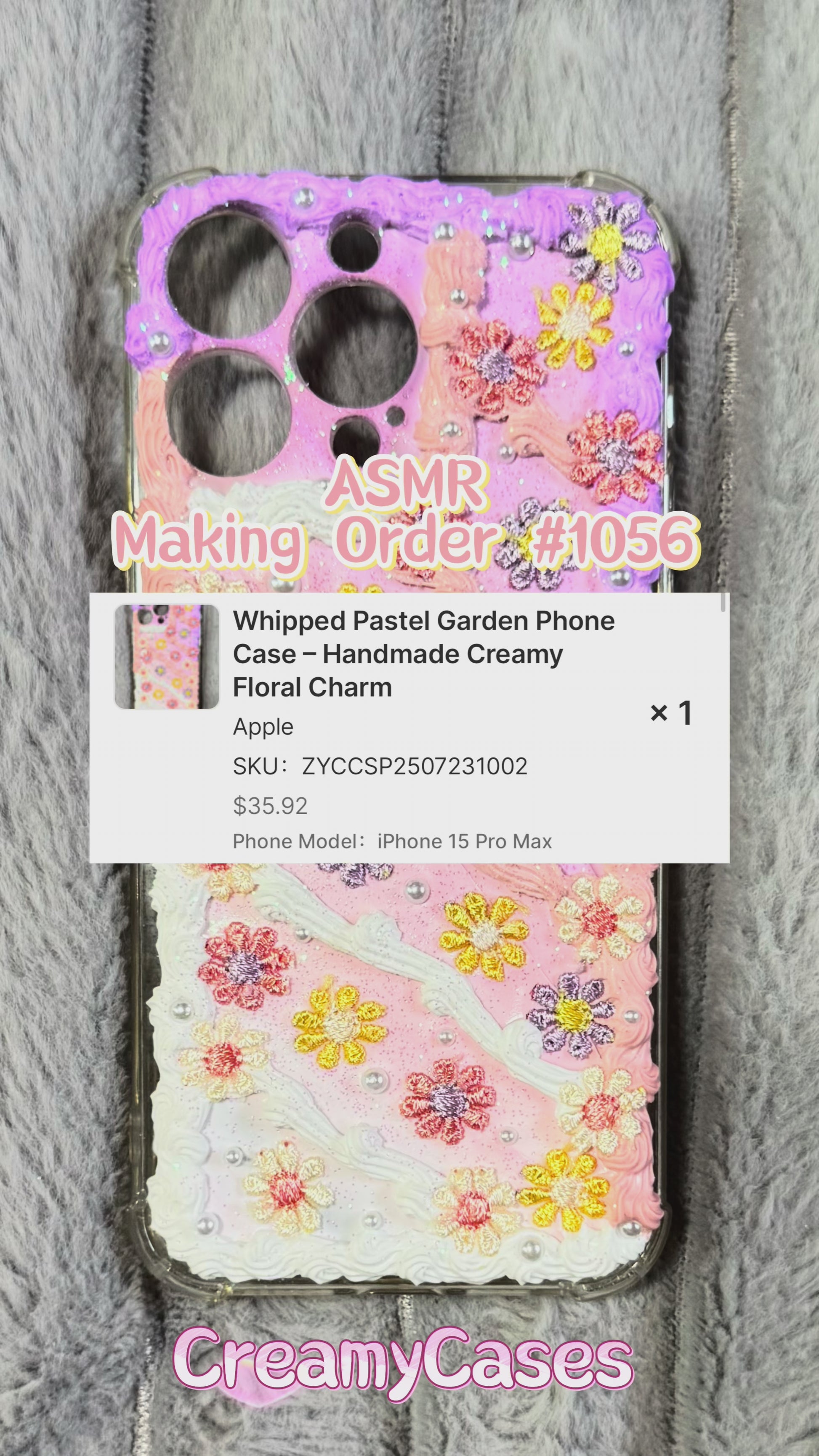 Whipped Pastel Garden Phone Case – Handmade Creamy Floral Charm.mov