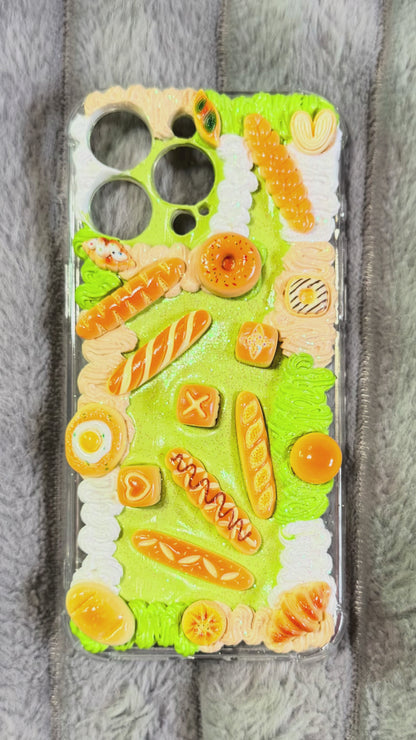 Funda para teléfono hecha a mano con pegamento crema “Vibrant Bloom” 