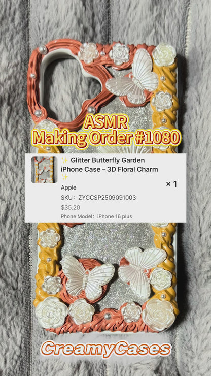 Funda para teléfono hecha a mano con pegamento crema “Vibrant Bloom” 