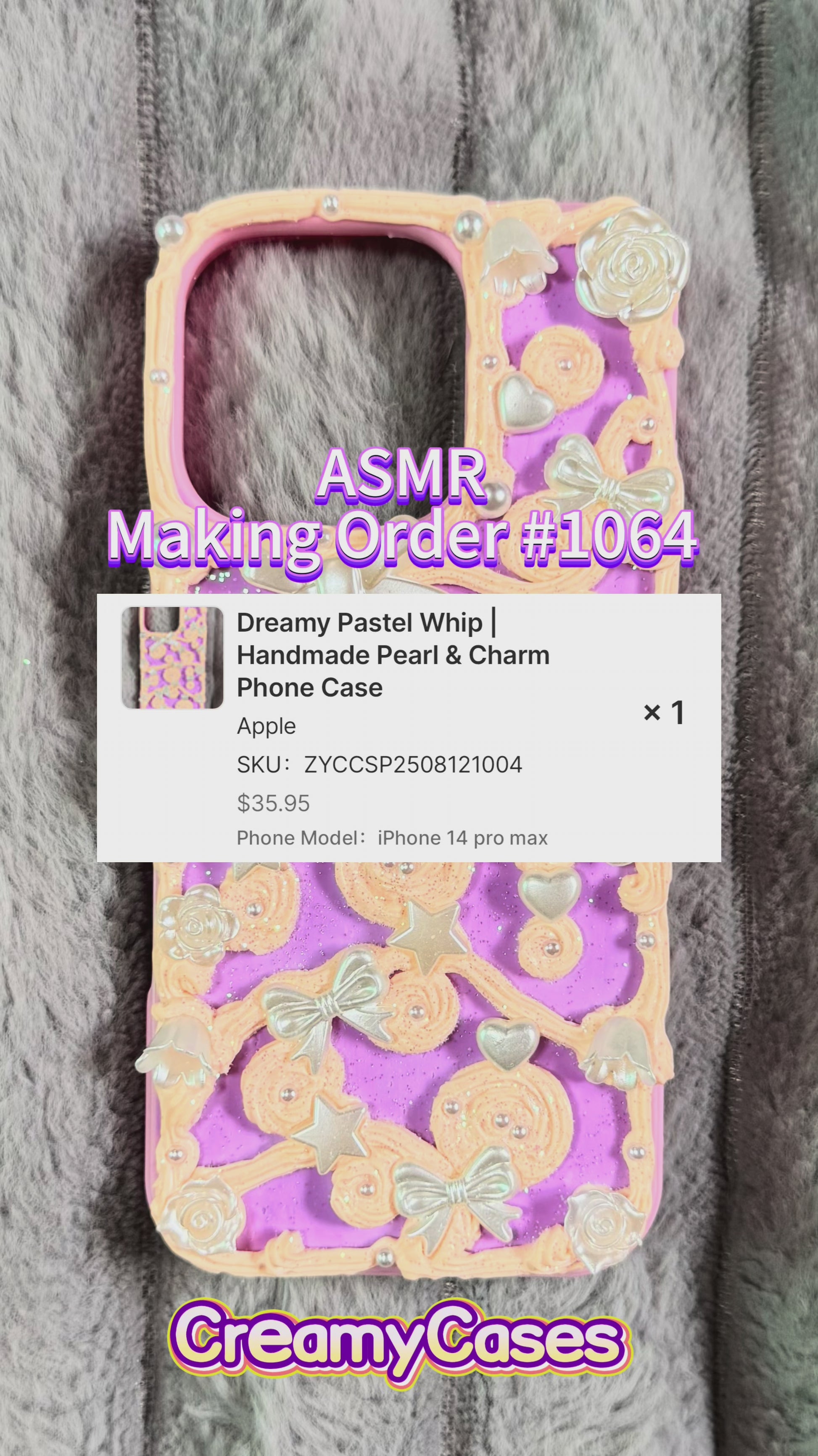 Dreamy Pastel Whip | Handmade Pearl & Charm Phone Case.mov