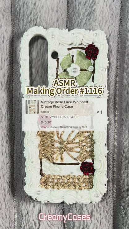 Vintage Rose Lace Whipped Cream Phone Case