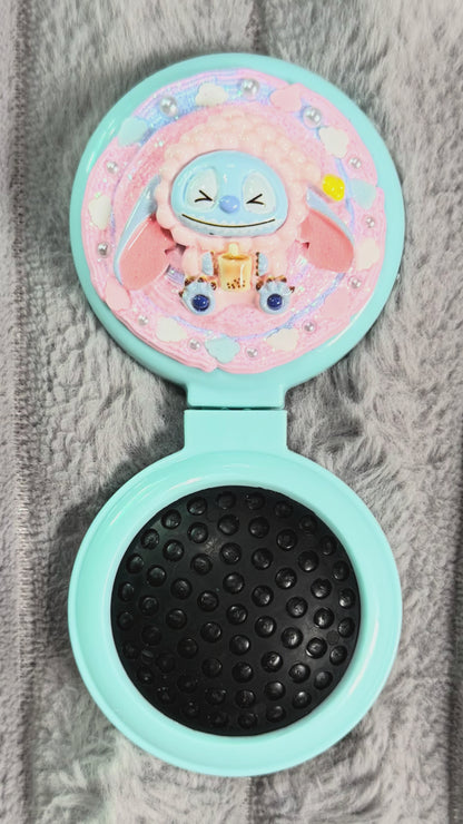 Handmade Stitch-Inspired Whipped Cream Air Cushion Comb – Kawaii Pastel Design