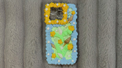 Aqua Seashell Decoden Phone Case | Soft Girl Aesthetic