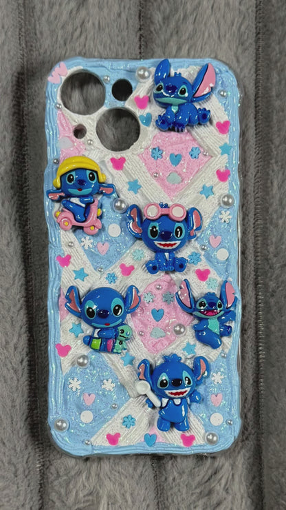 Funda para teléfono hecha a mano con pegamento crema “Vibrant Bloom” 