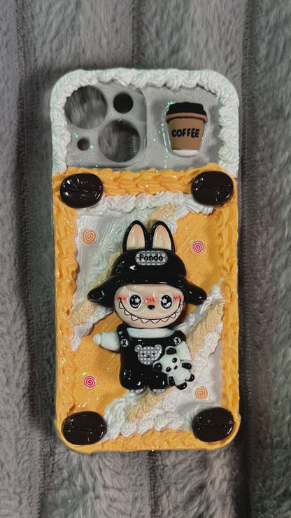 Funda para teléfono hecha a mano con pegamento crema “Vibrant Bloom” 