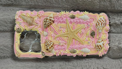 Coque de téléphone faite main avec colle crème « Vibrant Bloom » 