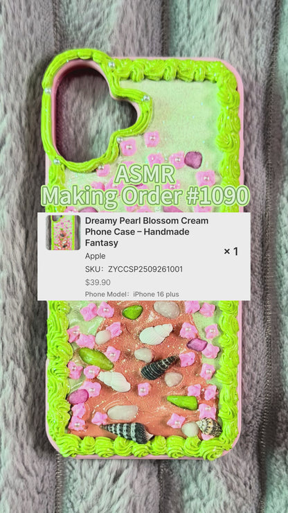 Funda para teléfono hecha a mano con pegamento crema “Vibrant Bloom” 