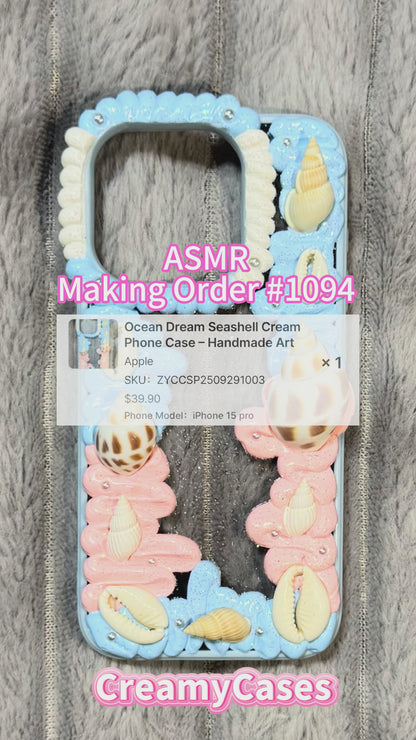 Ocean Dream Seashell Cream Phone Case – Handmade Art