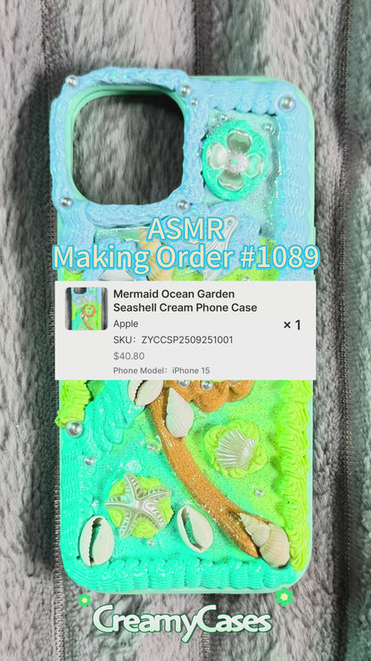 Funda para teléfono hecha a mano con pegamento crema “Vibrant Bloom” 