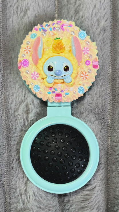 Handmade Stitch-Inspired Whipped Cream Cushion Hair Brush – Kawaii Candy Style