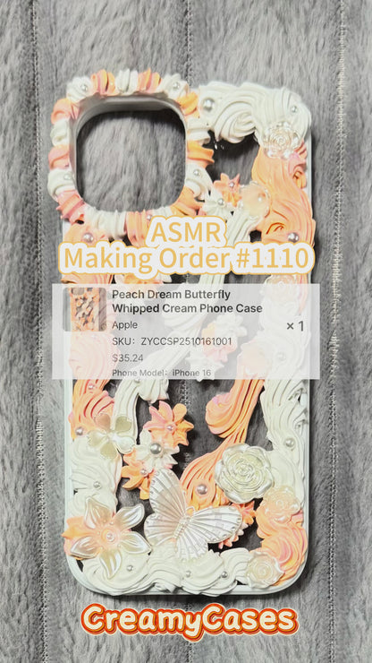 Peach Dream Butterfly Whipped Cream Phone Case
