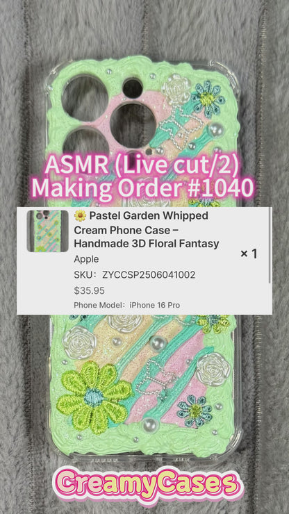 🌼 Pastel Garden Whipped Cream Phone Case – Handmade 3D Floral Fantasy